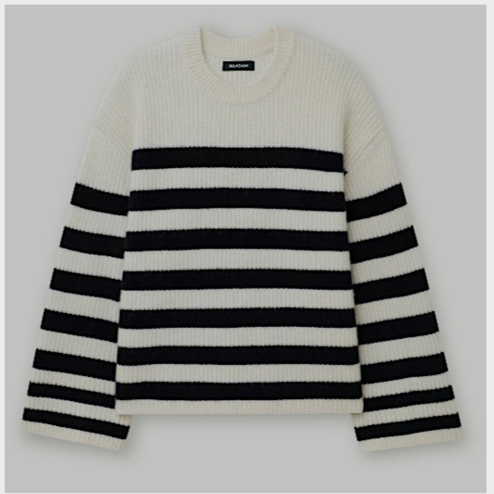 NAADAM Super Luxe Cashmere Striped Crewneck